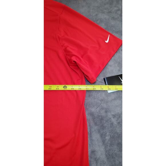 NikeGolf Polo Shirt Men's Sz 2XL Red Dri-Fit Performance Stretch Fox Sports Logo - Picture 3 of 10